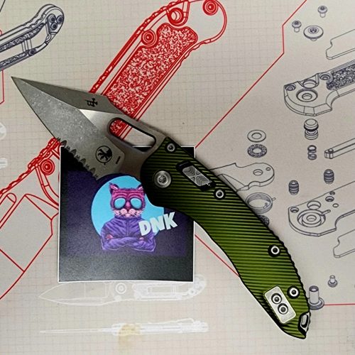 Microtech Stitch 169RL-10APFLOD Ram-Lok Apocalyptic Standard M390MK Fluted OD Green Aluminum