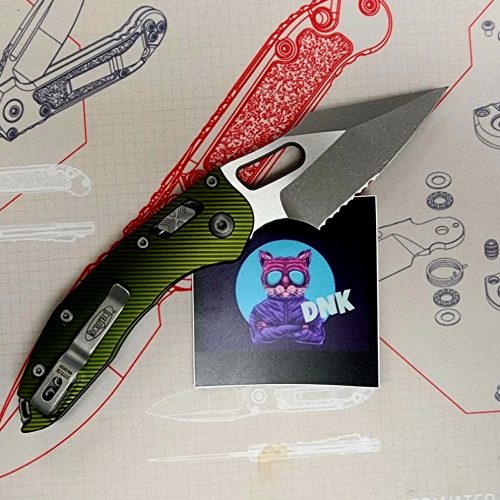 Microtech Stitch 169RL-10APFLOD Ram-Lok Apocalyptic Standard M390MK Fluted OD Green Aluminum