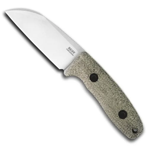 Reiff Knives Circadian Stonewashed Sheepsfoot Magnacut Green Micarta Black Kydex
