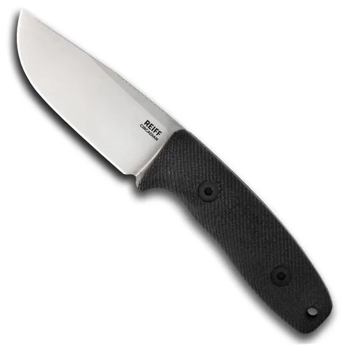 Reiff Knives Circadian Stonewashed Sheepsfoot Magnacut Black Micarta Black Kydex