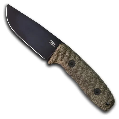 Reiff Knives Circadian Black DLC Clip Point Magnacut Green Micarta Black Kydex