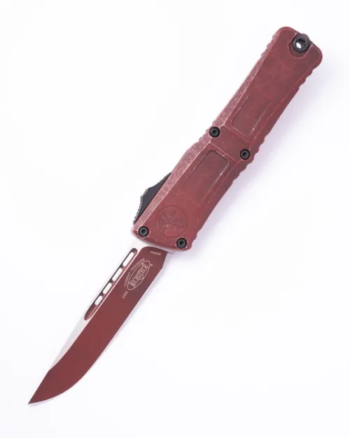 Microtech Combat Troodon Gen III 1143-1WCM S/E Weathered Crimson Blade and Aluminum Handle