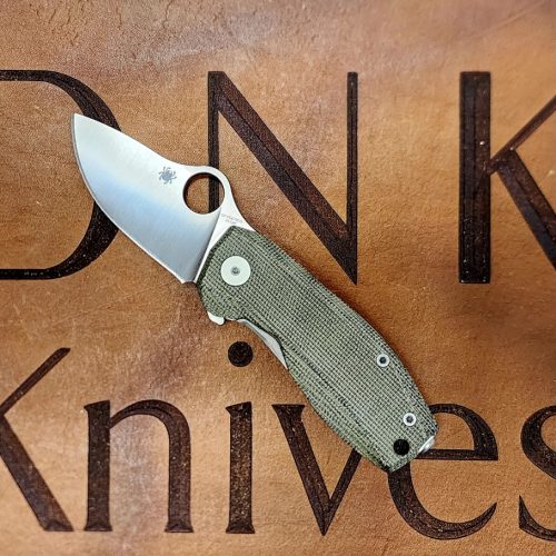 Spyderco SpyNano Green Micarta/Titanium M398 Drop Point