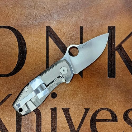 Spyderco SpyNano Green Micarta/Titanium M398 Drop Point