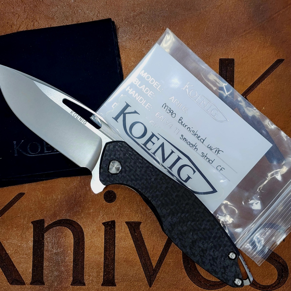 Koenig Arius Carbon Fiber/Titanium Flipper Preowned Koenig Arius Carbon Fiber/Titanium Flipper Preowned