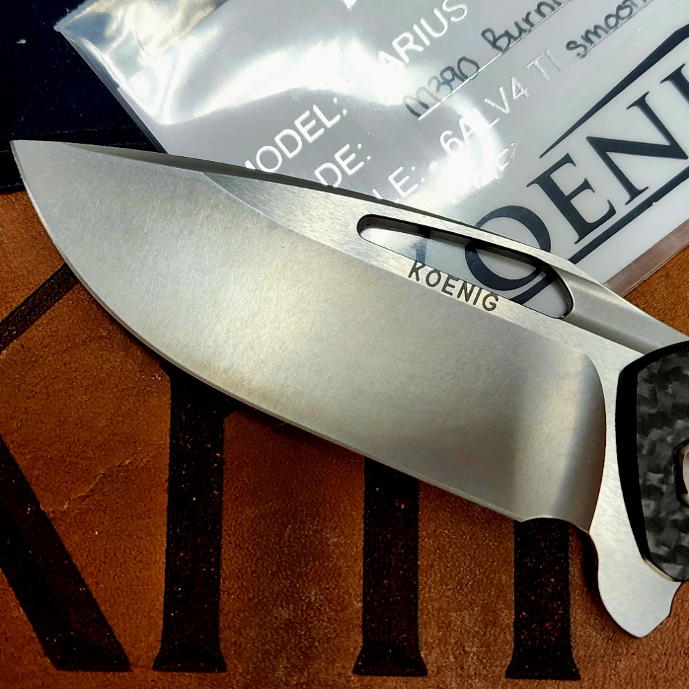 Koenig Arius Carbon Fiber/Titanium Flipper Preowned Koenig Arius Carbon Fiber/Titanium Flipper Preowned - Image 4