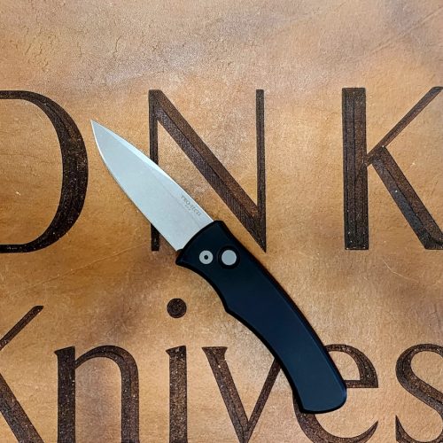 ProTech Duke 2 Automatic Stonewashed Magnacut Bead Blasted Hardware Black Aluminum Body and Clip