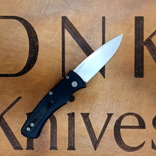 ProTech Duke 2 Automatic Stonewashed Magnacut Bead Blasted Hardware Black Aluminum Body and Clip