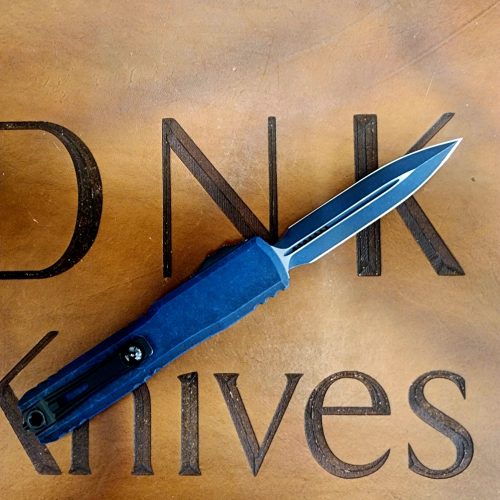 Microtech Ultratech Gen 3 ZBP 1122-1WBL Weathered Blue Ceraloted Blade and Frame