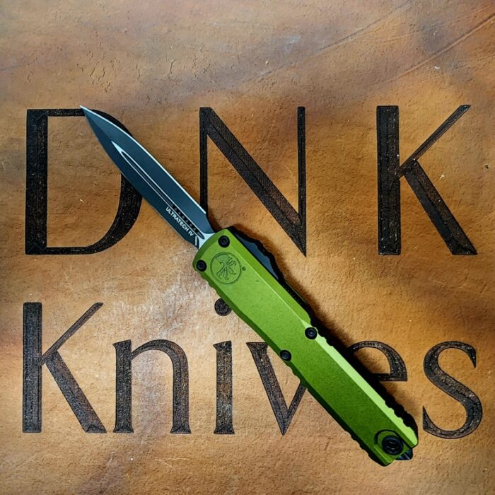 Microtech Ultratech Gen IV 11224-1OD Black Dagger OD Green Machined Aluminum