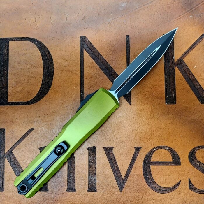 Microtech Ultratech Gen IV 11224-1OD Black Dagger OD Green Machined Aluminum - Image 2