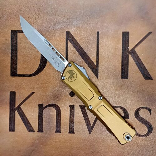 Microtech Combat Troodon Gen III 1143-10APTA Apocalyptic Blade Tan Aluminum Handle