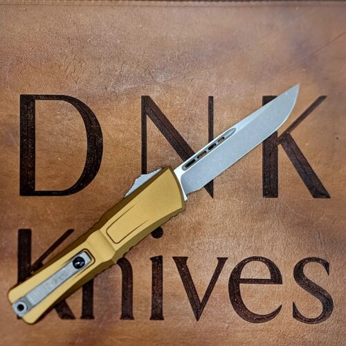 Microtech Combat Troodon Gen III 1143-10APTA Apocalyptic Blade Tan Aluminum Handle