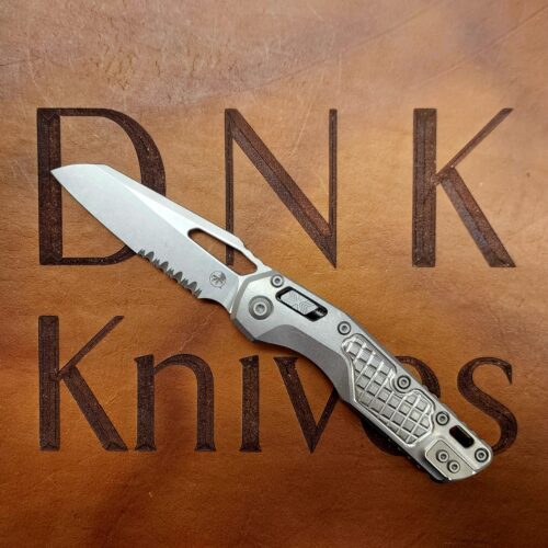 Microtech Standard Issue MSI 210-11FRMS1 Ram-Lok Stonewash Frag Titanium Bronze Accent Partial Serrated