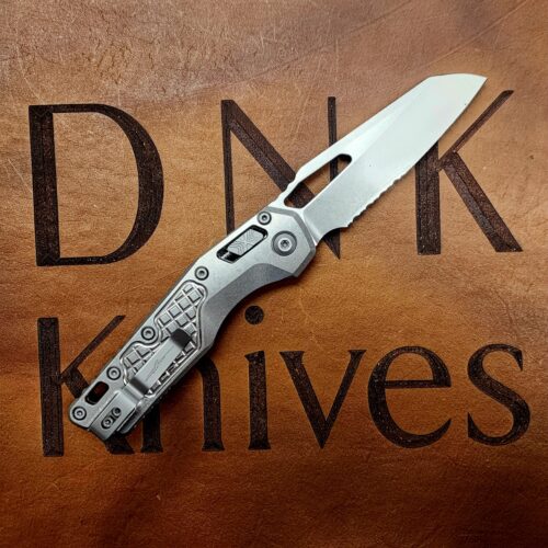 Microtech Standard Issue MSI 210-11FRMS1 Ram-Lok Stonewash Frag Titanium Bronze Accent Partial Serrated