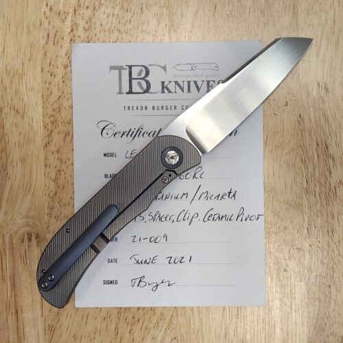 Trevor Burger Model LEXK CFL Titanium Micarta Inlay Elmax Satin Grind