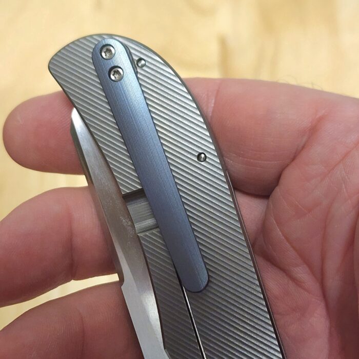 Trevor Burger Model LEXK CFL Titanium Micarta Inlay Elmax Satin Grind - Image 4