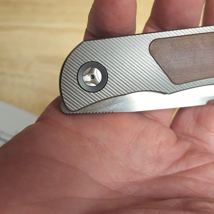 Trevor Burger Model LEXK CFL Titanium Micarta Inlay Elmax Satin Grind - Image 6