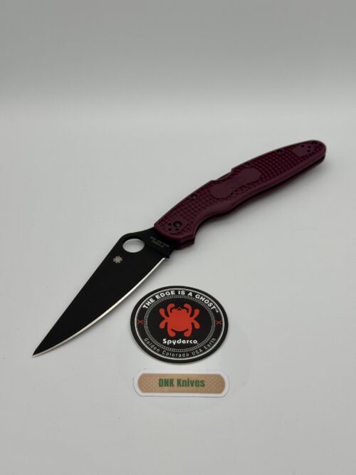 Spyderco Sprint Run C07BGBKP4 Police Black Micro Melt PD#1 Blade Lightweight Burgundy FRN