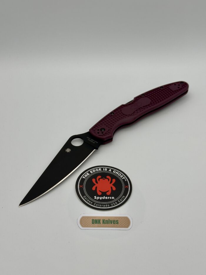 Spyderco Sprint Run C07BGBKP4 Police Black Micro Melt PD#1 Blade Lightweight Burgundy FRN