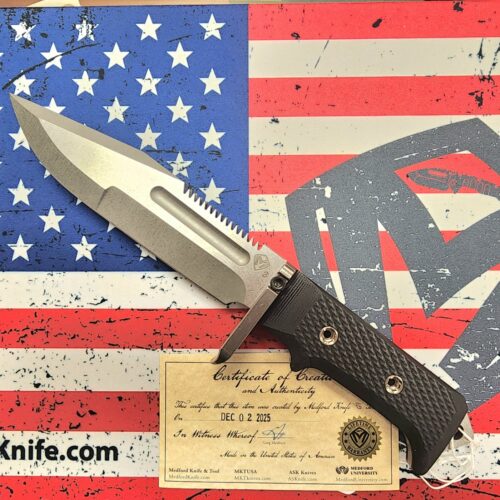 Medford USMC Raider Tumbled 3V Blade/Hilt Black G10 Handles Black Kydex Sheath