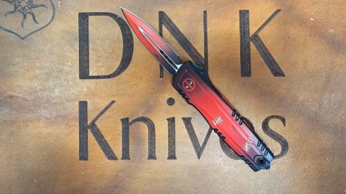 Microtech Luminary ZBP Black and Red Handle and Dagger 1270-1DPS