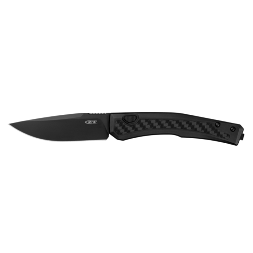 Zero Tolerance 0556BLK Auto Black PVD Drop Point Magnacut Black Titanium w/CF Inlay