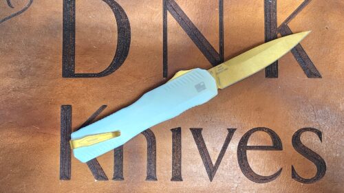 Kershaw Livewire 9000WGLD Beskar White Aluminum Gold Magnacut Spearpoint