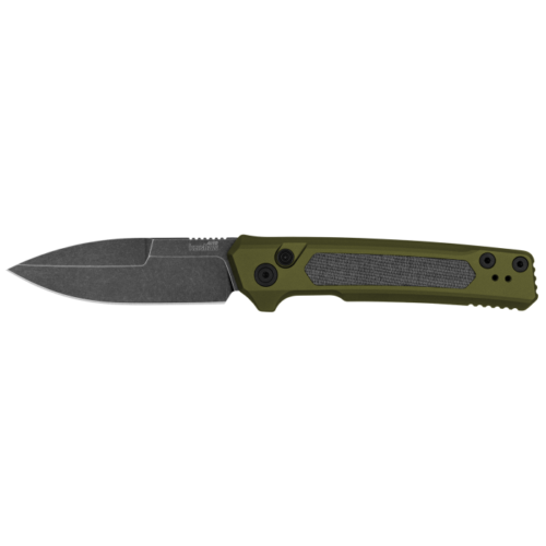 Kershaw Launch 22 7205 Blackwash Magnacut Spearpoint OD Green Aluminum w/Micarta Inlay