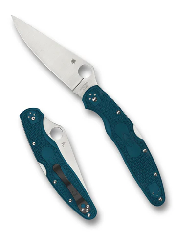 Spyderco Police 4 C07FP4K390 Blue FRN Satin K390 Plainedge