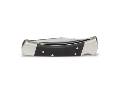 Buck 110 Auto Elite 110BKSA Magnacut Satin Blade G10 Handle silver nickel bolsters Black leather sheath
