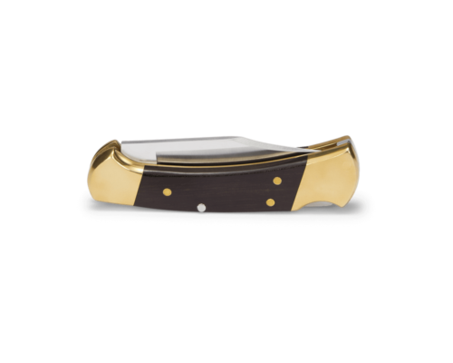Buck Ranger 112BRSA 420HC Satin Blade Ebony Brass Bolster Handles