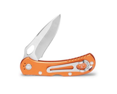 Buck Spitfire 0722ORS 420HC Satin Blade Orange Aluminum Handle