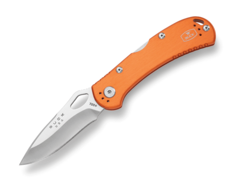 Buck Spitfire 0722ORS 420HC Satin Blade Orange Aluminum Handle