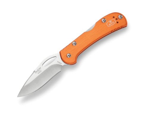 Buck Mini Spitfire 0726ORS 420HC Satin Blade Orange Aluminum