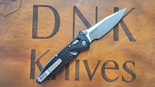 Microtech Socom Ram-Lok 160RL-10FR Stonewashed M390MK Frag Black Aluminum Axis Cross Bar Lock