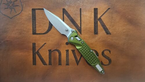 Microtech Socom Ram-Lok 160RL-10FROD Stonewashed M390MK Frag OD Green Aluminum Axis Cross Bar Lock