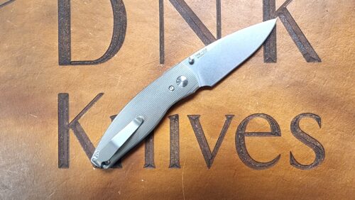 Three Rivers Mfg Neutron 2 Linerlock 3D Titanium Pinstripe Handles Stonewashed Magnacut Blade