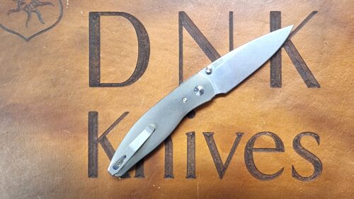 Three Rivers Mfg Atom Stonewashed Magnacut Pinstripe Titanium Scales