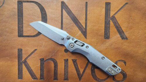 Microtech 210M-10MS5 Marfione Select MSI Mini Ram-Lok Stonewashed Titanium Flamed Ti Backspacer Stonewash Blade