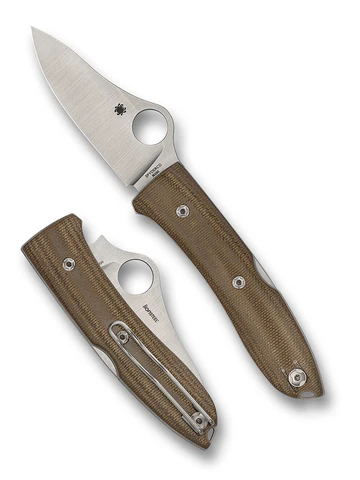 Spyderco C255CMP Spyopera Brown Micarta M390 Lockback