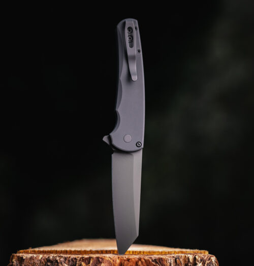 Protech 5403 Malibu Flipper Black Aluminum Button Lock Black DLC Magnacut