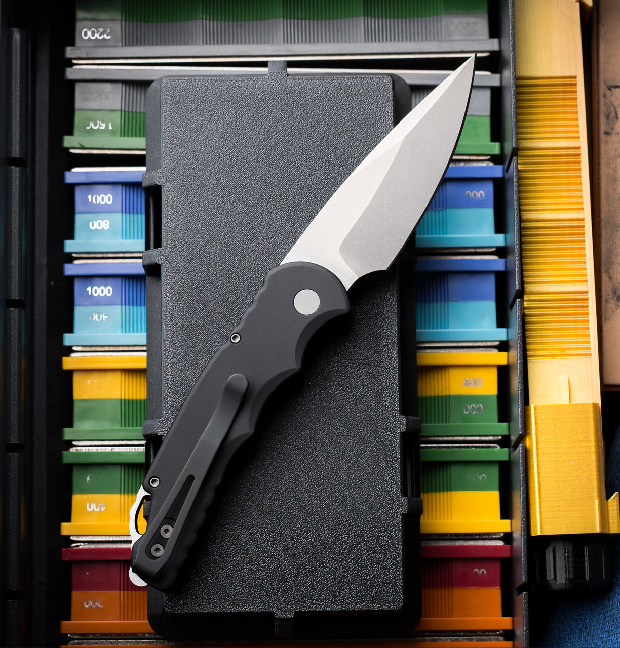 Protech TR-5 Automatic T501 Black Aluminum Stonewashed S35VN Slide Lock Protech TR-5 Automatic T501 Black Aluminum Stonewashed S35VN Slide Lock