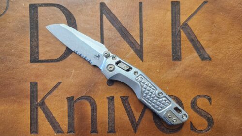 Microtech Marfione Select Frag Titanium M390MK Stonewash Partially Serrated 210-11FRMS5