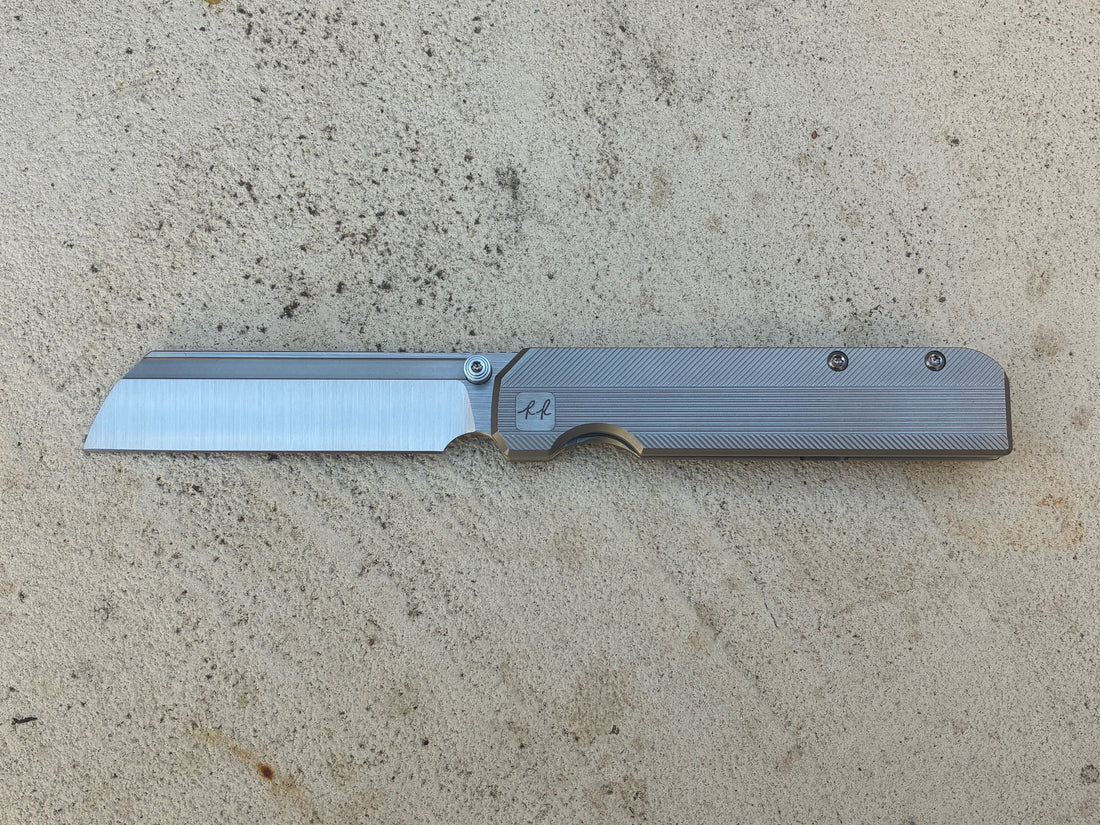 Knife Standards The RR Station Stonemilled Satin MagnaCut Blade Steel Titanium Handles Knife Standards The RR Station Stonemilled Satin MagnaCut Blade Steel Titanium Handles