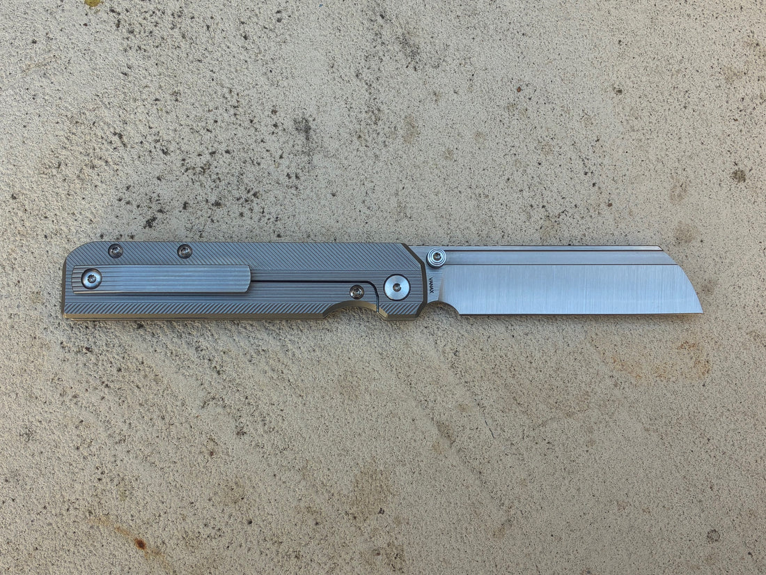 Knife Standards The RR Station Stonemilled Satin MagnaCut Blade Steel Titanium Handles Knife Standards The RR Station Stonemilled Satin MagnaCut Blade Steel Titanium Handles - Image 2