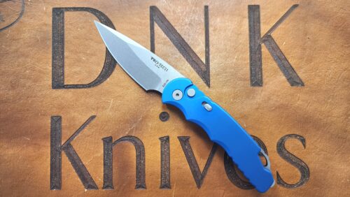 Protech TR-5 Automatic T501-Blue Aluminum Stonewashed S35VN Slide Lock Tactical Response