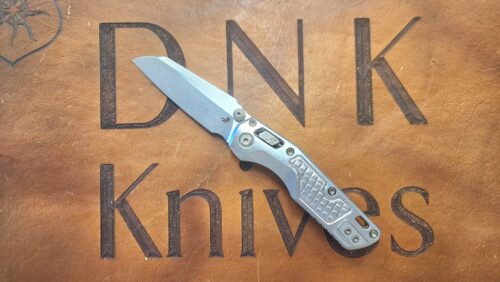 Microtech 210M-10FRMS5 Marfione Select MSI Mini RAM-LOK M390MK Stonewashed Frag Titanium Handles, Flamed Accent