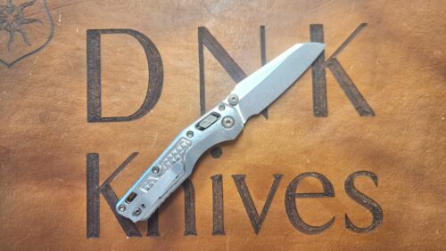 Microtech 210M-10FRMS5 Marfione Select MSI Mini RAM-LOK M390MK Stonewashed Frag Titanium Handles, Flamed Accent