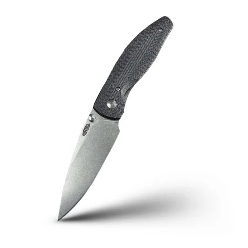 Three Rivers Mfg Atom – Smooth 3D Contoured Carbon Fiber, Stonewashed MagnaCut Blade